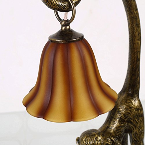 Olotu Table Lamp Indoor American Style Retro Resin Monkey Table Lamp Hotel Study Room Living Room Bedroom Bedside Table Lamp E27*1 Desk Lamp Study Lamp #TOP2