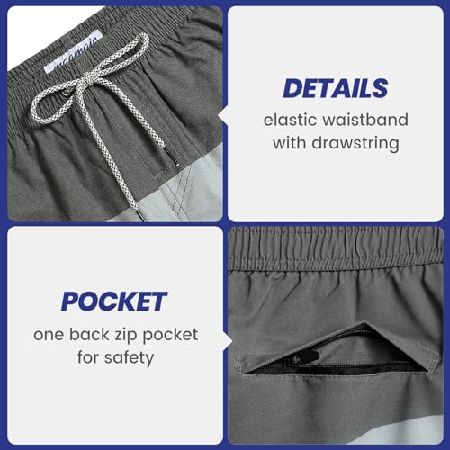 Maamgic Mens 7 Inch Stretch Swim Trunks Quick Dry Mesh Lining Swimwear Bathing Suits Blue Striped thumb #2