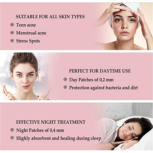 Novabeau Aknepflaster Aknepflaster für Tag und Nacht – Pickelentferner – Hautreiniger – 144 Stück in 2 Größen… - Image 6