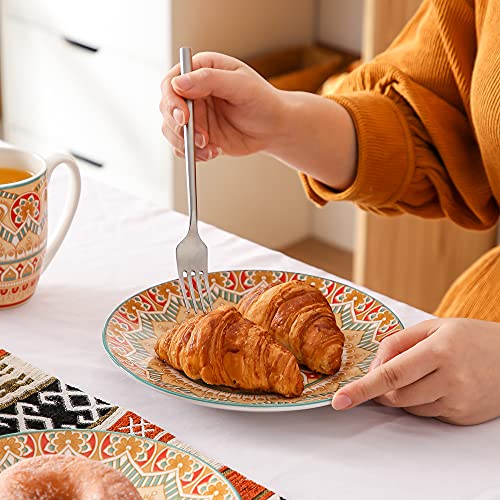 vancasso Tafelservies, dessertborden, porselein, 4-delige taartbordenset, Mandala-serie, Ø 21,2 cm platte borden voor ontbijt, Boheemse stijl - Image 3