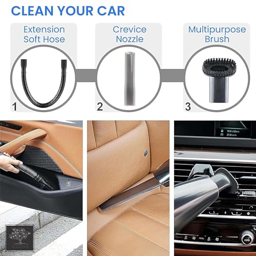 Image of Sulfar Car Cartridge Vacuum Cleaner, Portable, Handheld,12V Dc /110W, 4.5Kpa Power Socket, 14.7Ft Long Cord (Black) Stainless Steel Filter