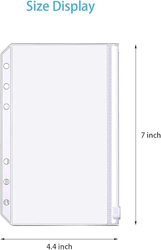 Miniatura 7 de 32 bolsillos para carpeta, tamaño A6, 6 agujeros, con cremallera, para carpetas de 6 anillas, bolsas de hojas sueltas, bolsa de PVC impermeable para