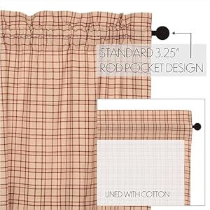 Vhcbrandstacomaplaidcottonrustickitchencurtainsrodpocket24x36tierpaircremewhite Urban Country Home Decor Vhc brands tacoma plaid cotton rustic kitchen curtains rod pocket 24×36 tier pair creme white urban country home decor
