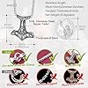 FaithHeart Nordic Jewelry for Man Antique Thors Hammer Pendant Necklace Stainless Steel Viking Mjolnir Jewellery Protective Gifts for Fathers Day #5