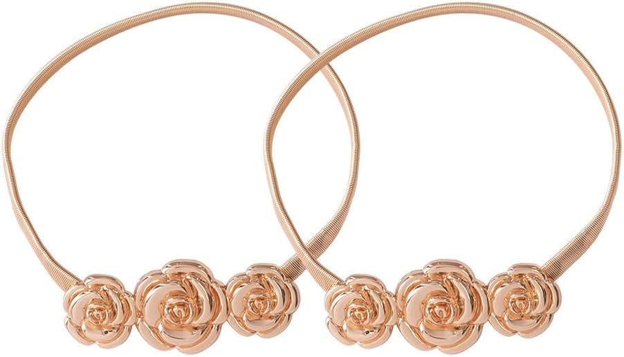 FMURY Three Flower Elastic Curtain Straps with Adjustable Curtain Straps(Gray)