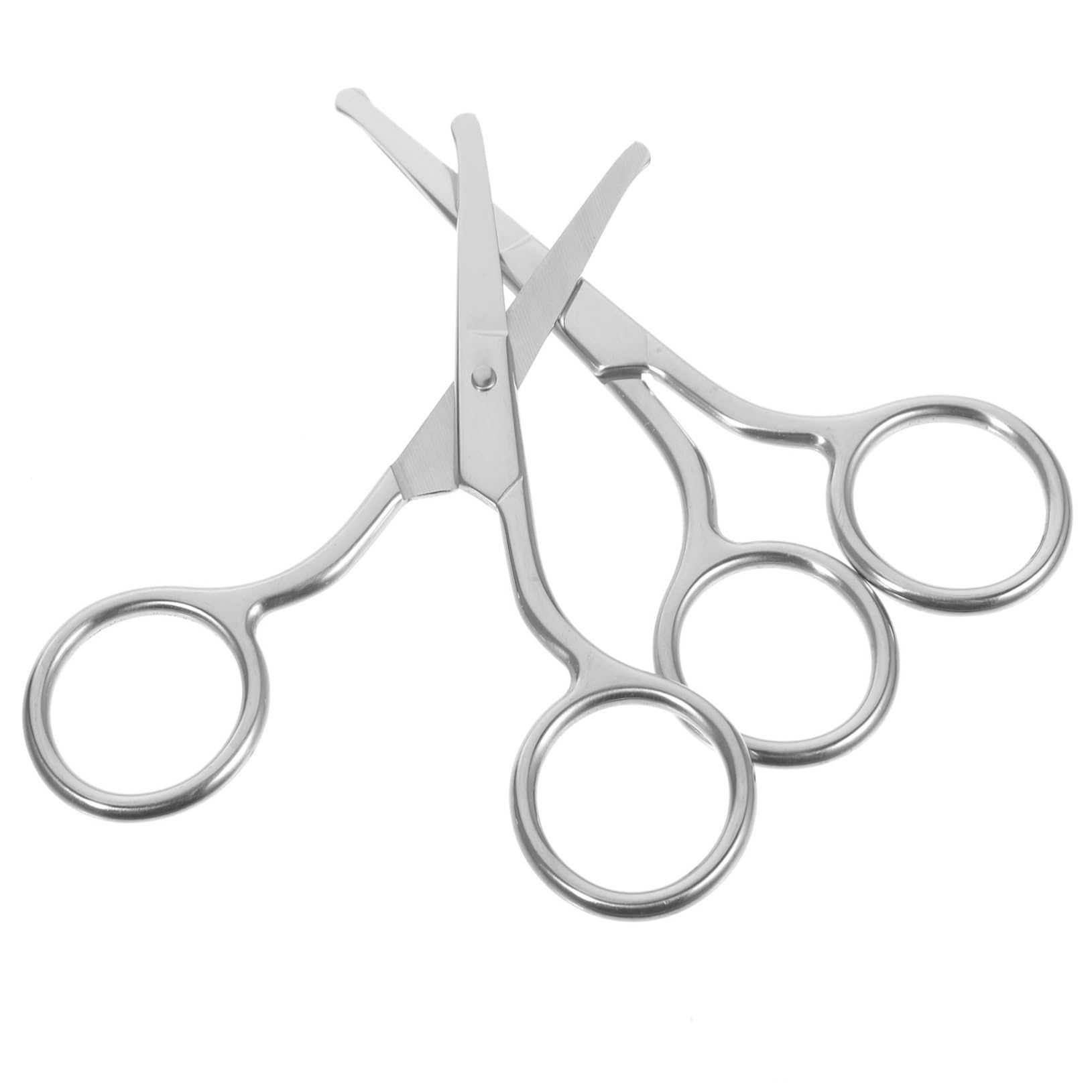CALLARON Professional Eyebrow Trimming Scissors Set 2pcs Metal Nose Hair Scissors Compact for Travel for Women and Men