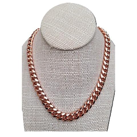 Pure Copper Cuban Link Necklace Heavy Solid Jewelry Chain 24" For Men and Women4