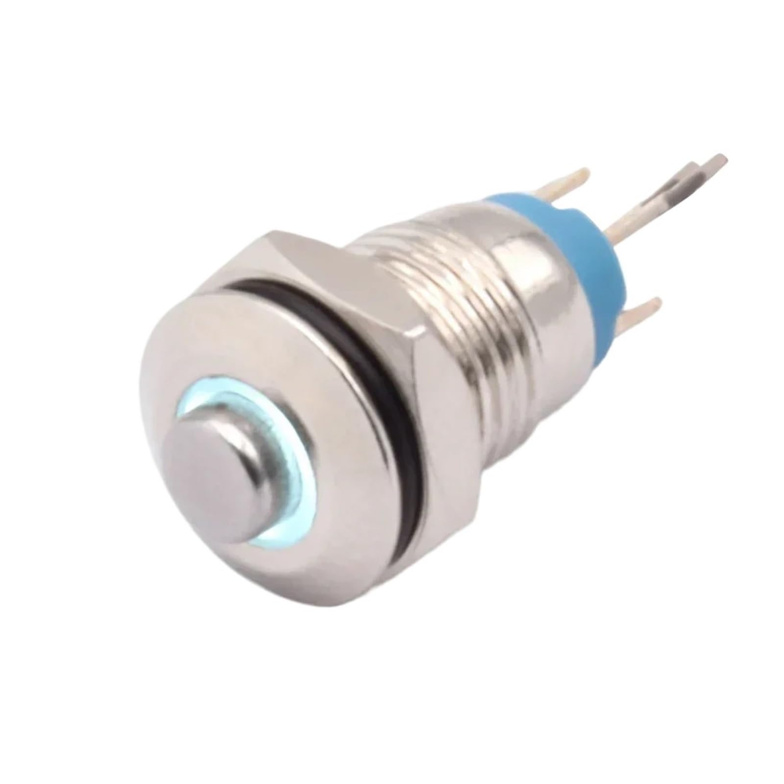 Interruptor de botón de metal momentáneo de 8mm con LED blanco de 220V 8
