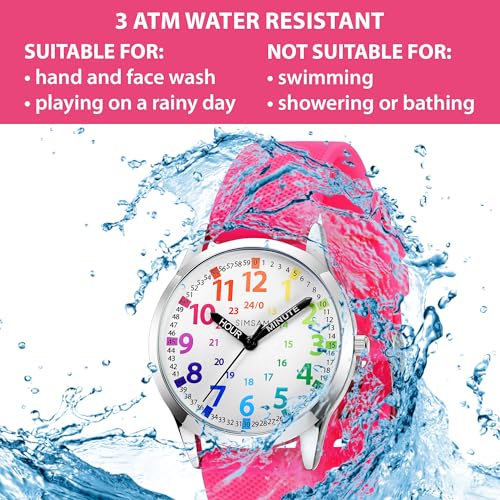 Image of Kids Analog Watch, Learning Watch for Kids 8-12, Waterproof Time Teacher Watches for Boys Ages 5-7 6-8, Easy to Read Educational Girls Watches Ages 8-12, Great Gift Boys Girls Year 4-12 Old Waterproof