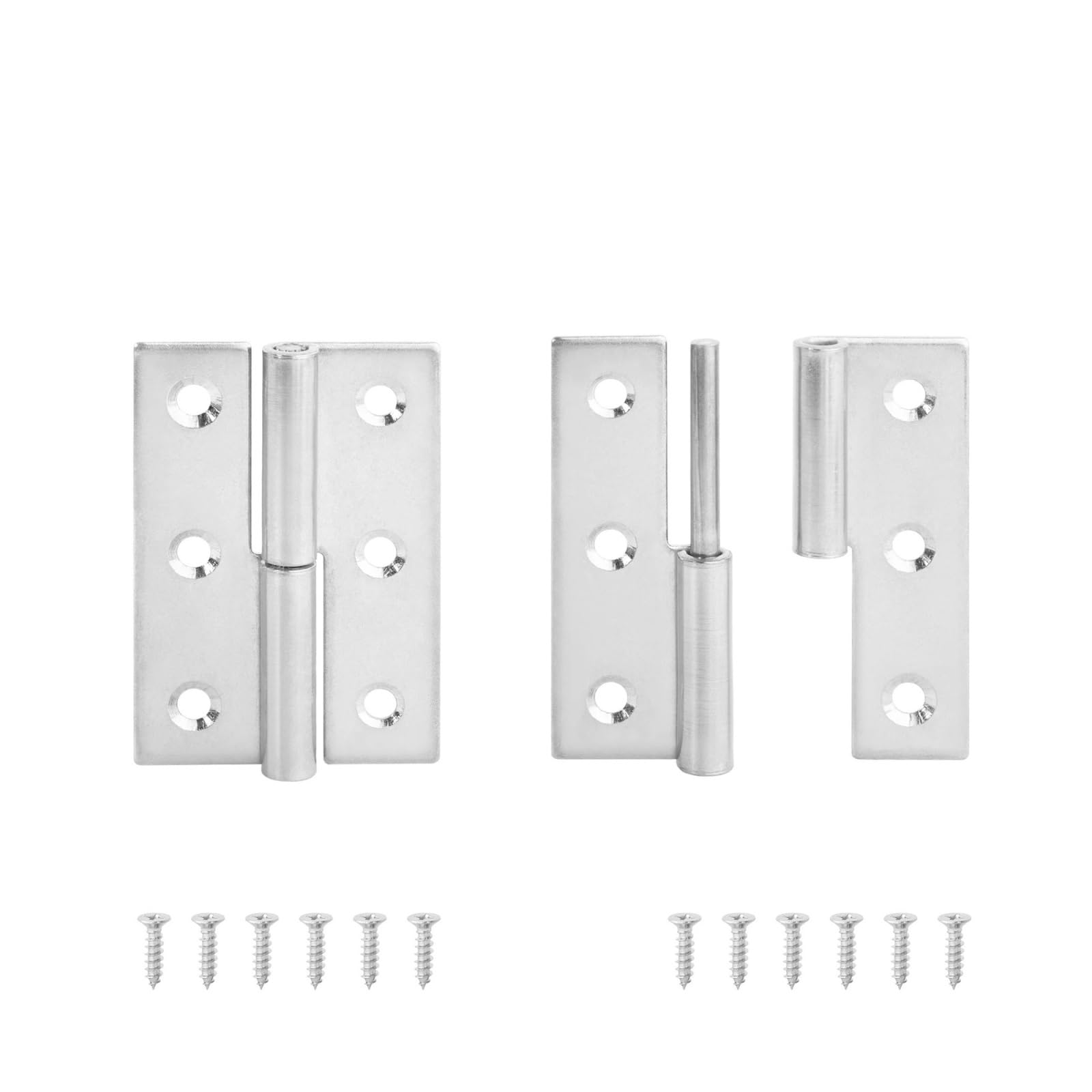 Cbtyacvlp Stainlesssteel75mm L 2 Pack Stainless Steel 270 Degree Detachable Lift Off Hinge Black For Kitchen Cabinet Cupboard Furniture Door(Stainlesssteel75mm L)