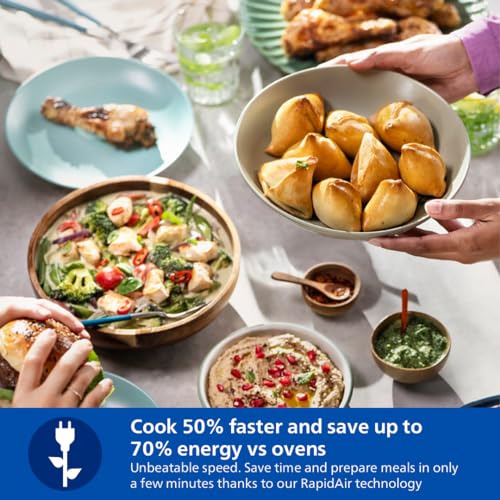 Image of Philips Dual Basket Air Fryer 3000 Series, 9L, 2 Drawers, Synch Function, Rapid Air Technology, Versatile Large Hot Air Fryer, 90% Less Fat and Energy Saving, HomeID App (NA352 /00)