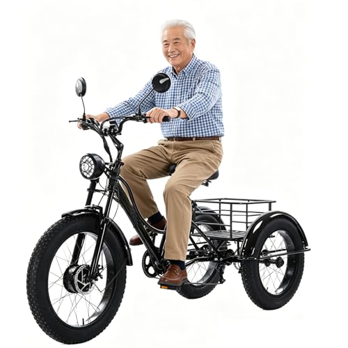 Tricycle électrique Adulte 24 Pouces – 200 Kg De Charge, Siège Réglable, Batterie Incluse – Courses Et Promenades