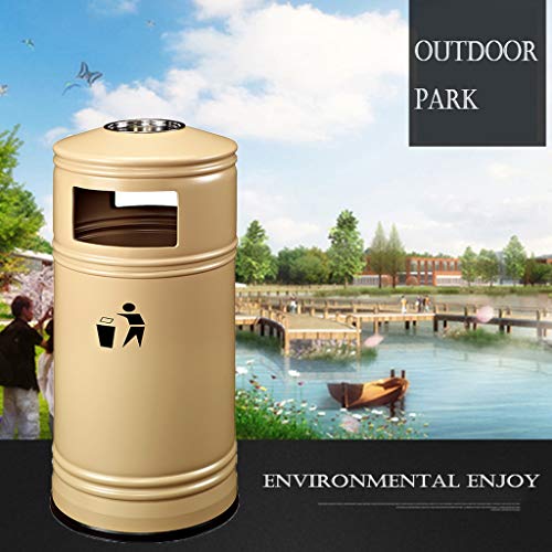 ASumPio Abfalleimer Outdoor Runder Mülleimer Multifunktionaler Kreativer Mülleimer Aschenbecher Küchenmülleimer,Black – Bild 6