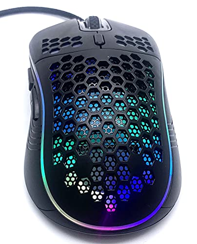 Image of USB RGB Gaming Mouse, Honeycomb Lightweight Gaming Mouse 7200DPI, RGB Backlit and 6 Programmable Buttons