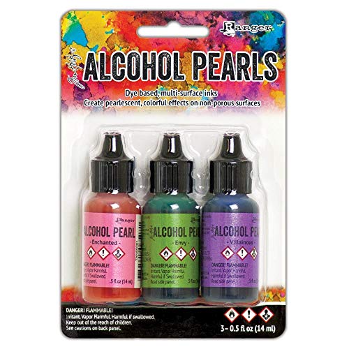 Ranger Tim Holtz Alcohol Ink Pearls Kit #3- Enchanted, Envy & Villainous