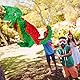 Relaxdays Pinata Drache, zum Aufhängen, Kinder, Mädchen & Jungs, Geburtstag, zum Befüllen, Papier, große Piñata, bunt