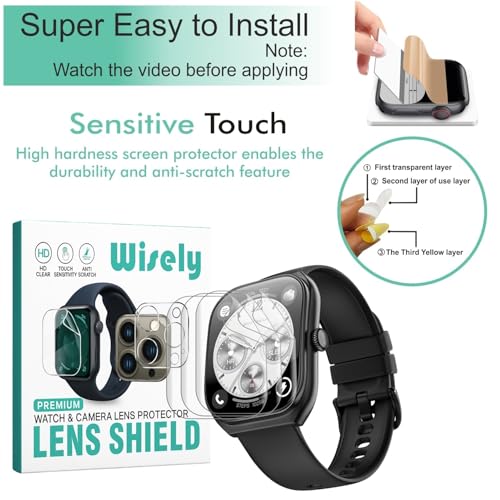 Image of Wisely |3pcs| Screen Guard Protector Compatible For Noise Icon Arc Smartwatch |2.01 inch| Bubble Free, HD Clear, Full Cover, Easy installation kit