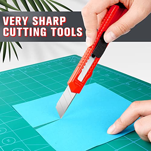 Diyself 4 Pack Box Cutter, Box Cutter Retractable For Cardboard, Papers And Plastics. 18Mm And 9Mm Utility Knife, Razor Knife, Portable Utility Knives Efficient For Diy And Work Use, Retractable Knife #TOP1