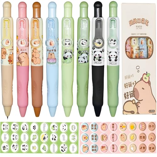 Maydahui 8 Pcs Mini Bolígrafos Kawaii con Tinta Negra