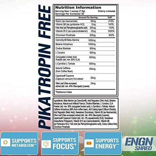 Evlution Nutrition ENGN Shred Pre Workout Thermogenic Fat Burner Powder, Energy, Weight Loss, 30 Servings (Cherry Limeade) - Image 3