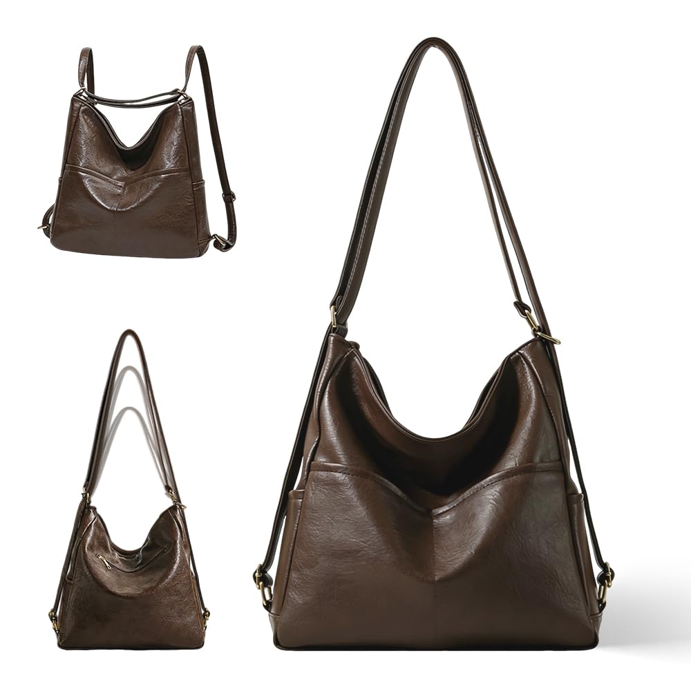 Convertible Backpack Purse for Women Large Tote Bag Convertible Crossbody Shoulder Backpack Hobo Fall Purse Handbags