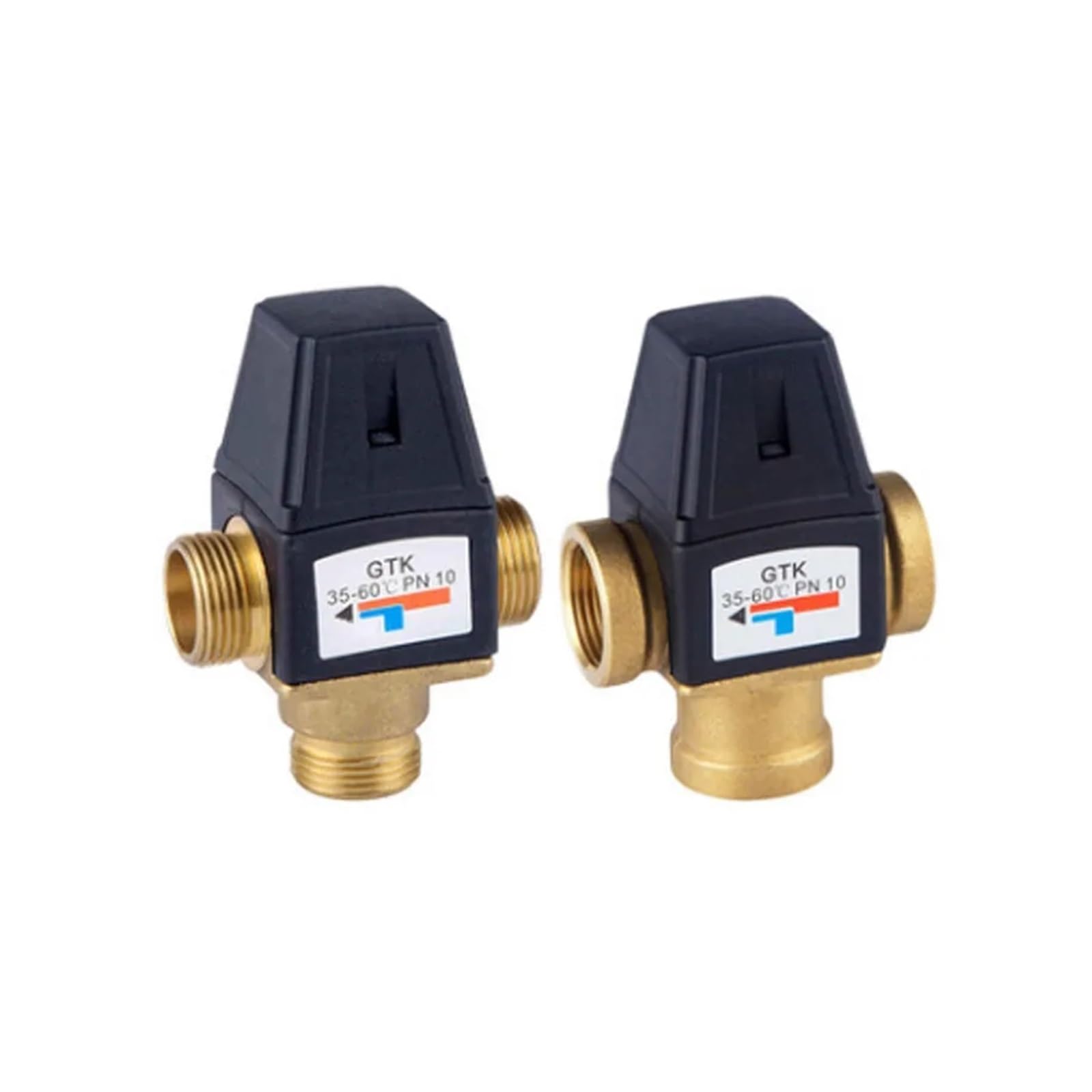 Válvula mezcladora termostática de 3 vías | Termostático de latón con rosca hembra/macho DN20/25 for calentador de agua solar(DN25 Female Thread)