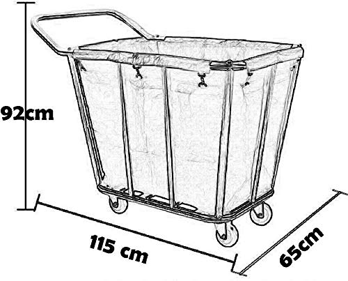 Chariot à linge en acier inoxydable durable avec sac Oxford
