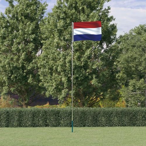Mât en aluminium 5,55 m avec drapeau des Pays-Bas Homgoday anti-enroulement