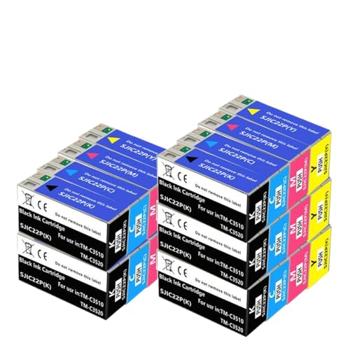 Cartouche d'encre pigmentée SJIC22P CMJN pour imprimante TM-C3500