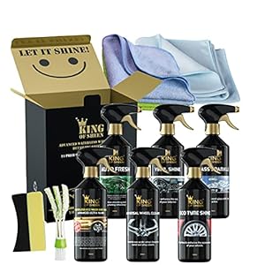 King of Sheen Waterless 11 Piece Car Cleaning Kit, to Clean Your Entire Vehicle to a showroom Standard. Ideal Car Gift…