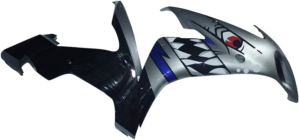 ABS Plastic Injection Fairing Kit Fit for 2004 2005 2006 Yamaha YZF R1 YZF1000 Fairings 04 05 06 YZF-R1 Bodywork Body Frame Body Panel Cowling Set (Shark Gray & Black)