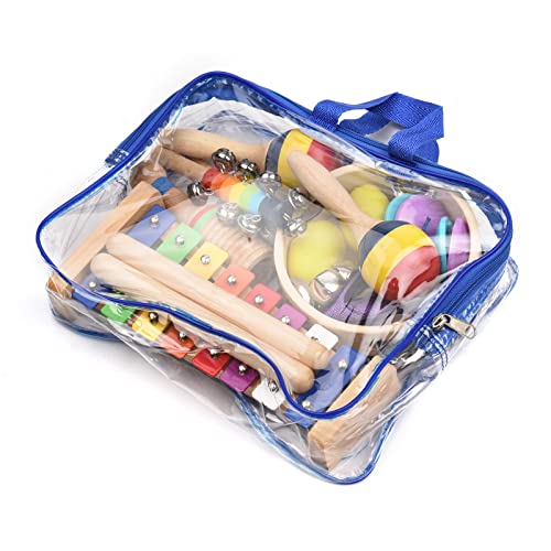 Yuwao 13pcs Crianças Instrumentos Musicais Brinquedos com Bolsa de Transporte Instrumentos de Percus