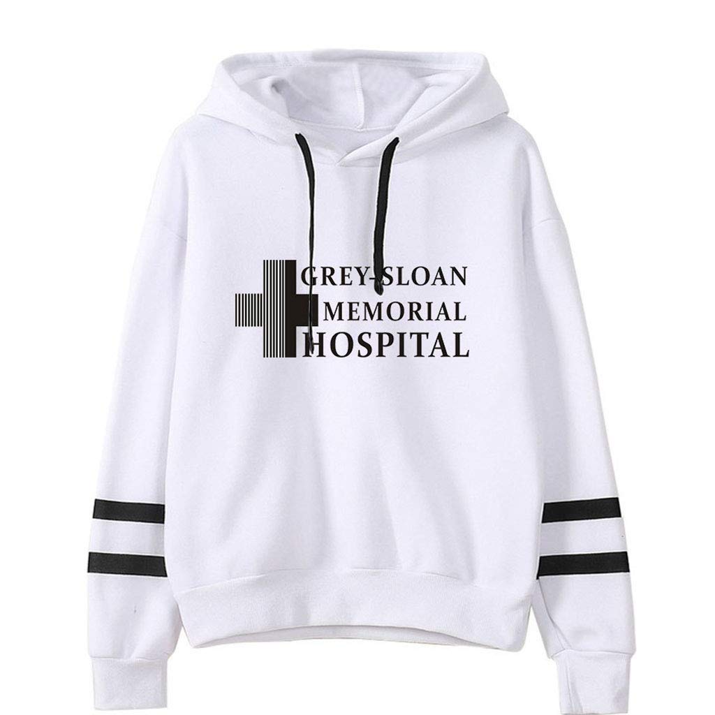 Ylwx Men's White Hoodies And Wo Printed Pullover Sweatshirt Grey-Sloan Memorial Hospital