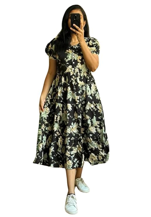 Image of NEW4U Women Printed Rayon Anarkali Kurta for Girls Regular Wear Long Kurti Gown