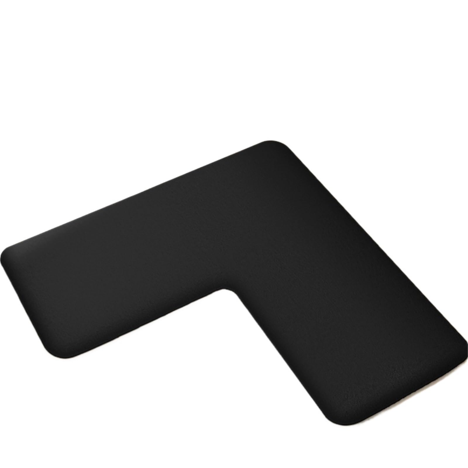 Pogrubiona czarna flanelowa mata łazienkowa – luksusowe maty podłogowe i toaletowe w kształcie litery L antypoślizgowe miękkie 120 x 120 x 45 cm idealne do dekoracji domu i komfortu