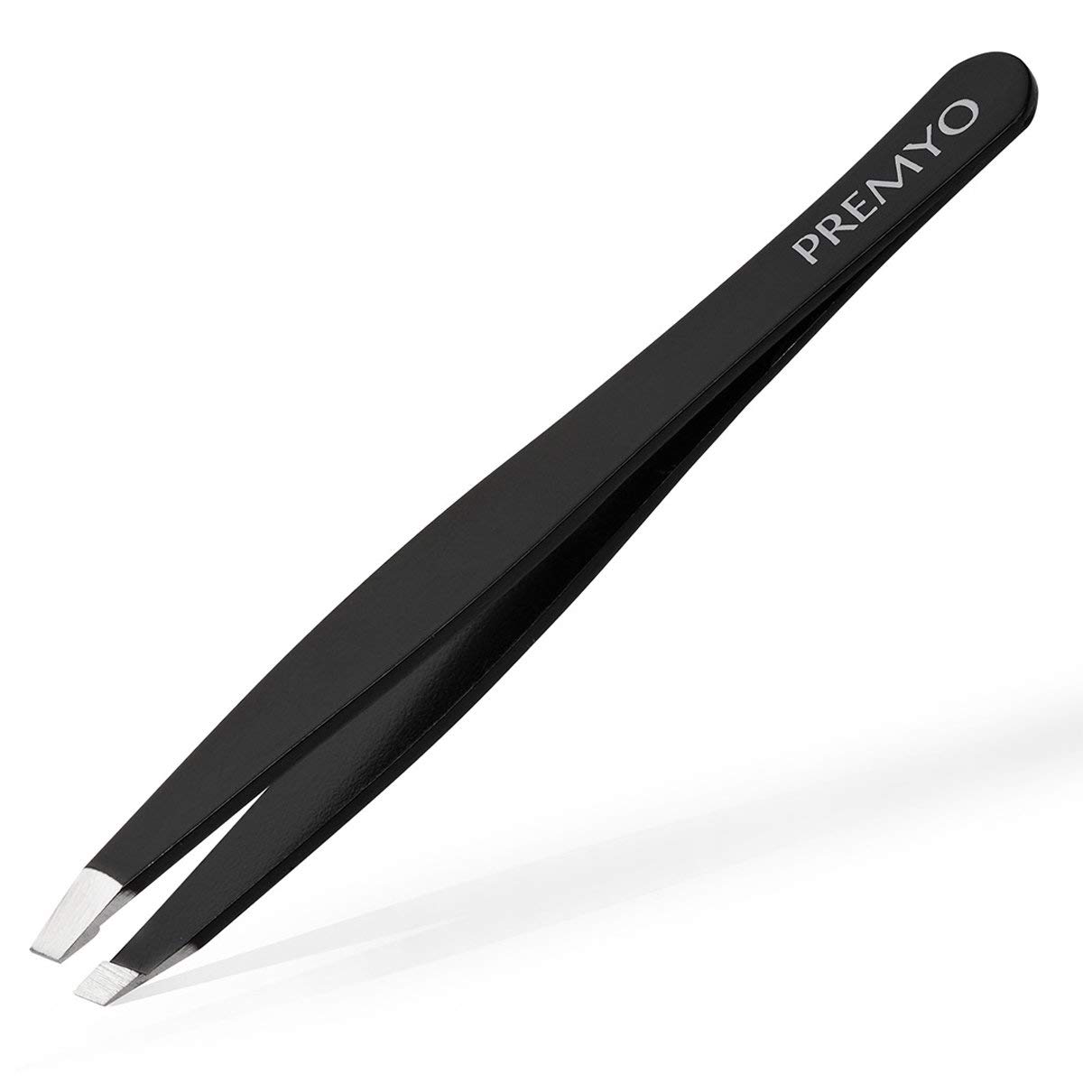 PREMYO Pinza de Depilar Cejas con Punta Oblicua de Precisión para una Depilación Óptima Acero Inoxidable Profesional Extraer Vello