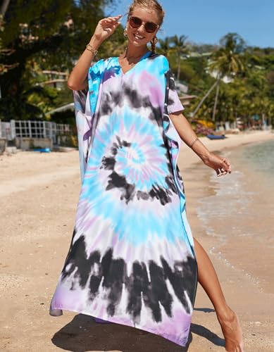 Image of NFVNKJ Women's Plus Size Beach Lounge Kaftan Maxi Dress Swimsuit Coverup for Women