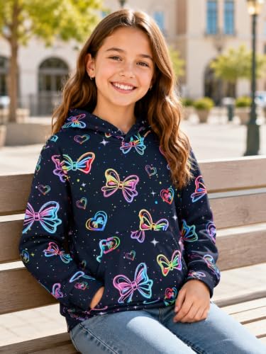 Image of uideazone Teen Girl Sweatshirt Hoody Hoodies Hooded Pullover with Pockets 4-14 Years
