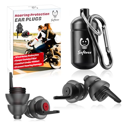 Image of Motorcycle Ear Plugs for Wind Noise Reduction, 2 Filter Options Reusable Motorcycle Accessories, Soft Comfortable Hearing Protection Earplugs for Motorbike, Touring, Racing, Riding - 25dB Biker Gifts