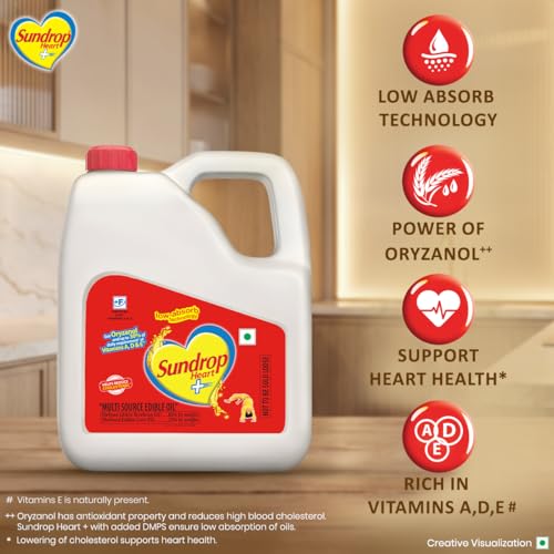 Image of Sundrop Heart Plus Oil (Rice Bran & Corn Oil)- 2L Jar (Pack of 3)