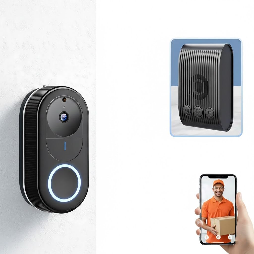 Wireless Video Doorbell Camera with Chime, 1080P Smart WiFi Door Bells Camera,Motion Detection, 2-Way Audio, Night Vision,Battery Powered-picture-13