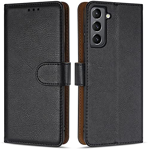 Case Collection pour Samsung Galaxy S21 FE 5G - Coque de Telephone en Cuir de Première Qualité | Fermeture Magnétique | Porte-carte et Pochette à Monnaie Etui | Compatible avec Coque Samsung S21 FE 5G