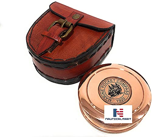 Brújula de bolsillo NauticalMart en latón con acabado cobre miniatura 1