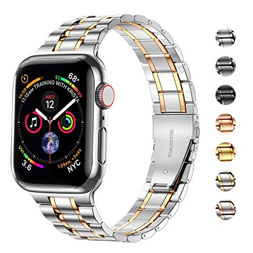 MioHHR Solid Stainless Steel Straps Compatible with Apple Watch Strap 45mm(Series9/8/7) 44mm(Series6/5/4) 42mm(Series 3/2/1) - Image 2