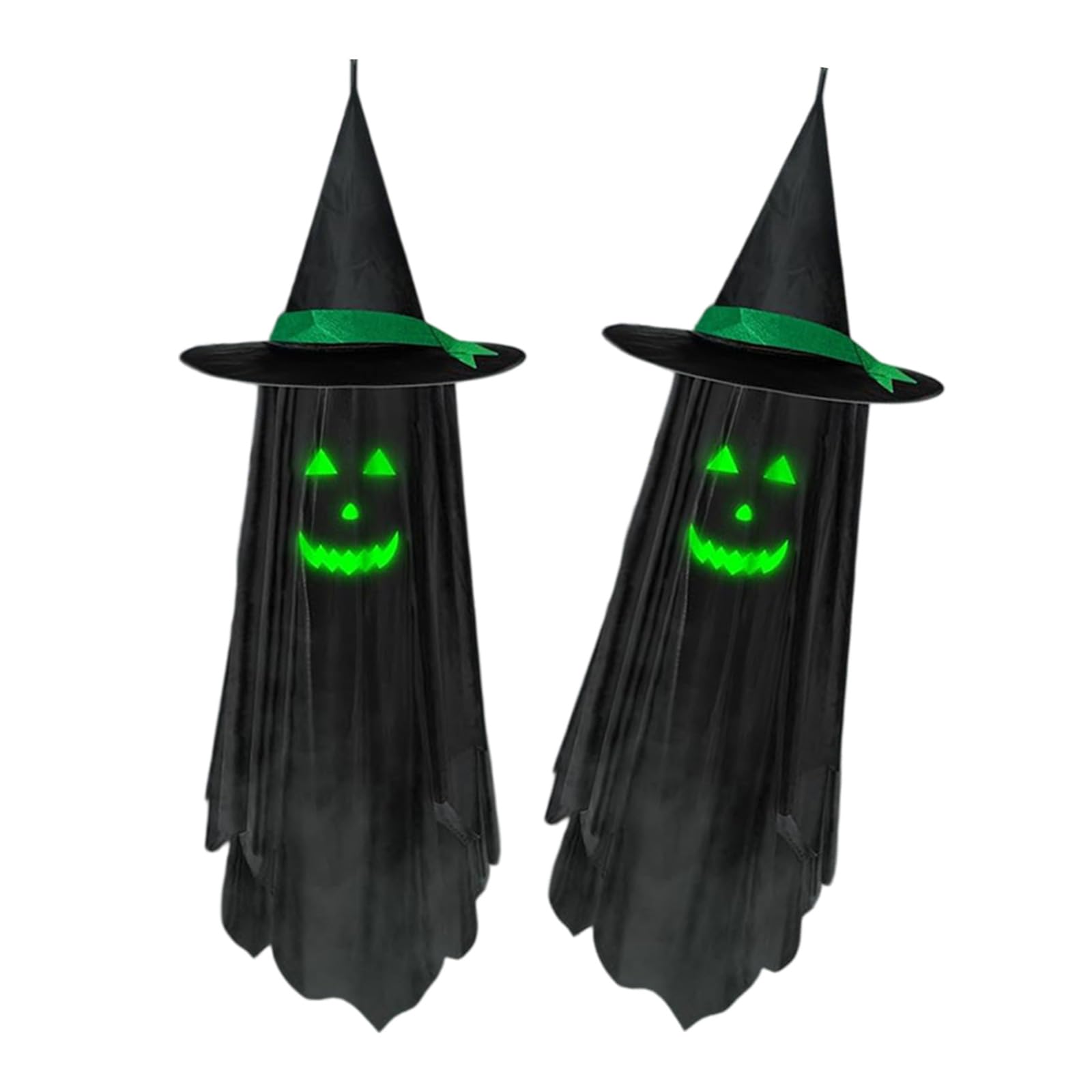 Jazuaiao Triangular Eye Mysterious Scary Glowing Specter Party Decoration For Halloween Outdoor Lighting Display And Themed Event Outdoor Halloween Hanging Deck