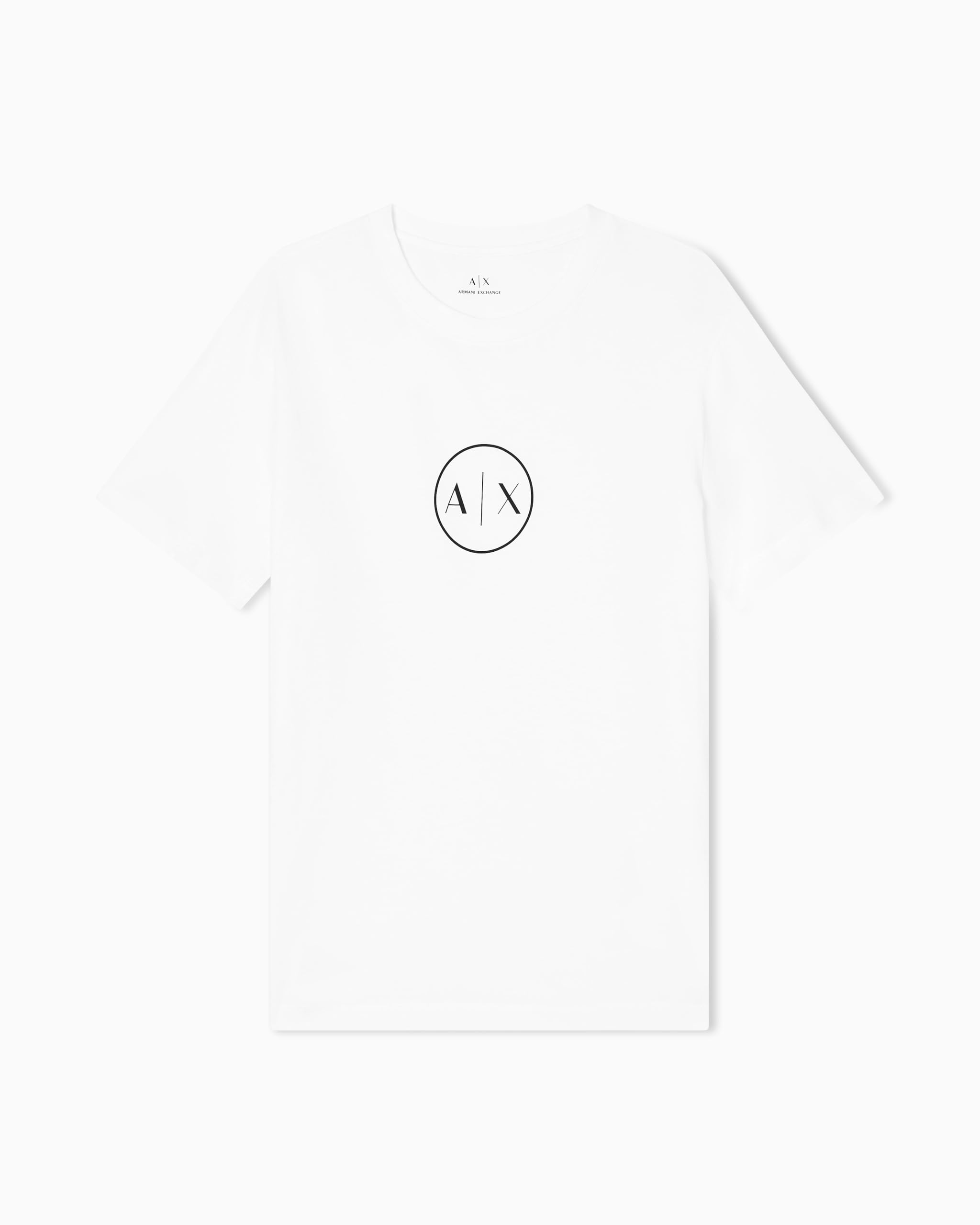 Armani Exchange Men's Short Sleeve Round Collar Circle Logo T-Shirt Off White XS, Off White, XS