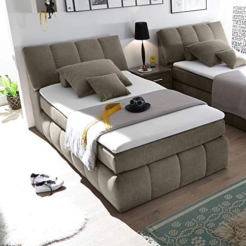 TOLEDO 2 Boxspringbett 120x200 mit Bettkasten, Schlamm - Bequemes Bett mit 7-Zonen-Federkern Matratze H2-H3… – Bild 3