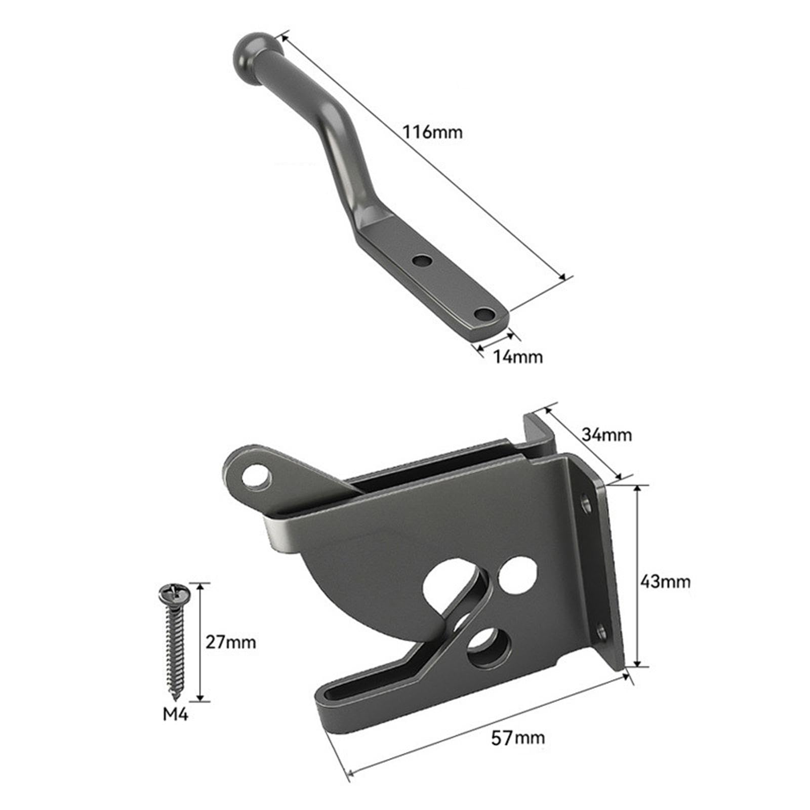 Set di 4 Serrature di Resistenti per Porte di Fienili E Cancelli, in Acciaio Al Carbonio, con Chiusura Automatica, 6 pezzi