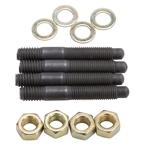Edelbrock 8060 Carburetor, Mounting Studs, Bullet Nosed, Black Oxide, Gold Iridite Washers/Nuts, 5/16"