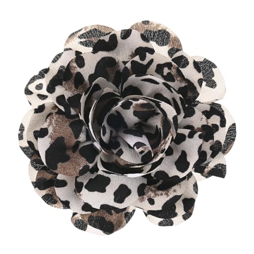Image of M METERXITY Rose Flower Brooches and Pins for Women, 4 Inch Lapel Pins Dainty Satin Fabric Big Camellia Hair Flowers Clips for Wedding /Parties /Clothes /Jewelry [10cm, Beige]